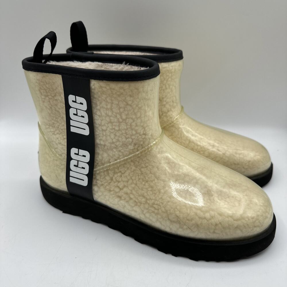 UGG Drizlita Clear Shepra Rain Boots Women's US 9 Natural Waterproof